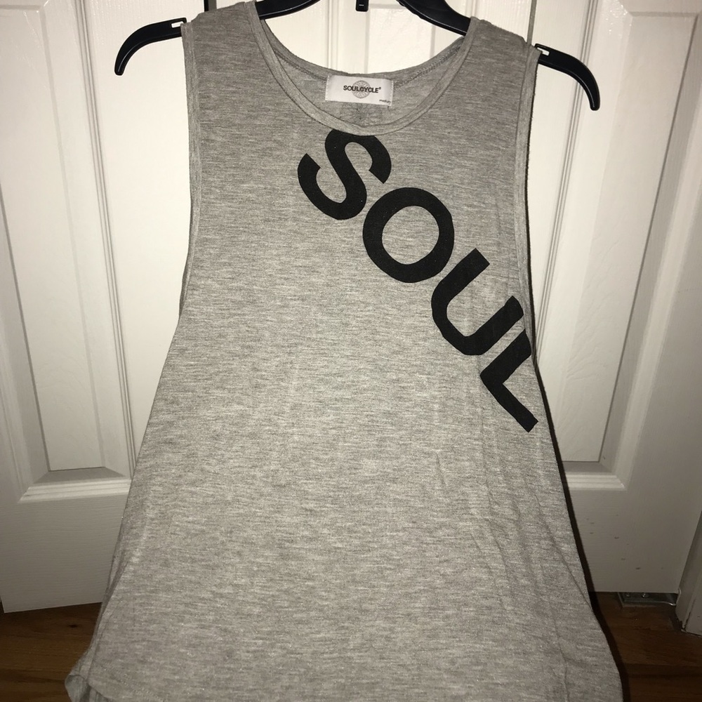 Gray soul cycle muscle tank